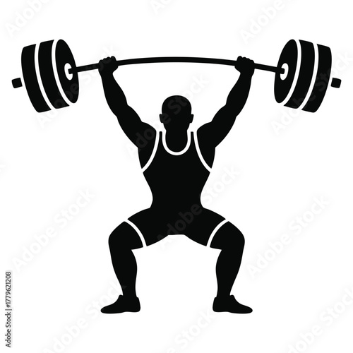 Weightlifting sport icon vector illustration perfect for fitness gym training bodybuilding athletic motivation strength or sports themed creative artwork