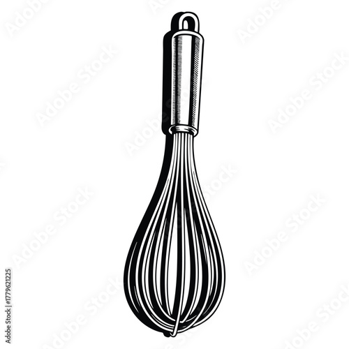Whisk and beater icon vector art illustration isolated design perfect for bakery cooking kitchen utensil or culinary creative themed artwork concept