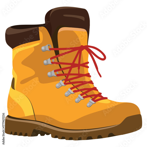 Warm lace up autumn or winter suede boots vector illustration perfect for fashion clothing design footwear collection or seasonal outfit artwork