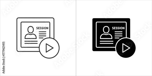 Video session icon with play button