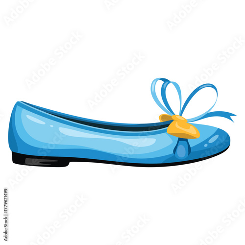 Woman classical ballerina flats shoe vector illustration isolated on white background perfect for elegant fashion style casual footwear and accessory themed artwork