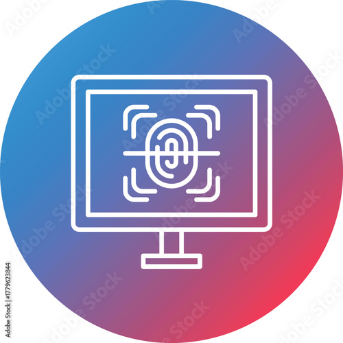 Biometrics Line Gradient Circle Background Icon