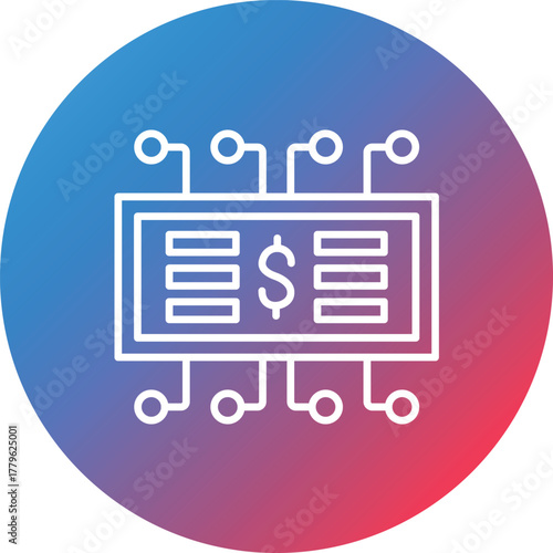 Concurrency Line Gradient Circle Background Icon