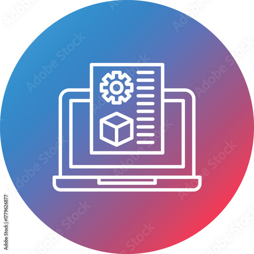 Rapid Prototyping Line Gradient Circle Background Icon