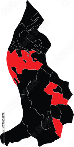 Vector Map of Vaduz Municipality on the Map of Liechtenstein