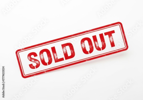 Sold out sign isolated on white background