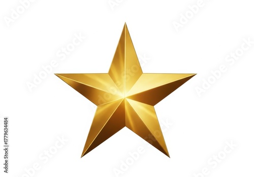 Golden star isolated on white background