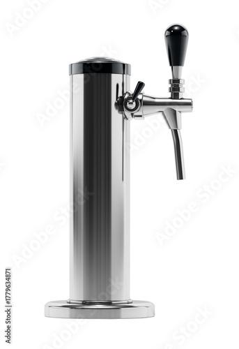 Beer tap on transparent background. 3D illustration