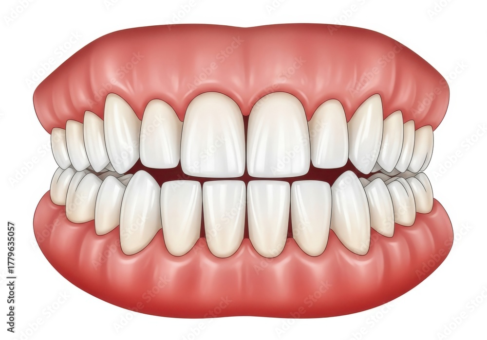 Fototapeta premium Human teeth isolated on white background