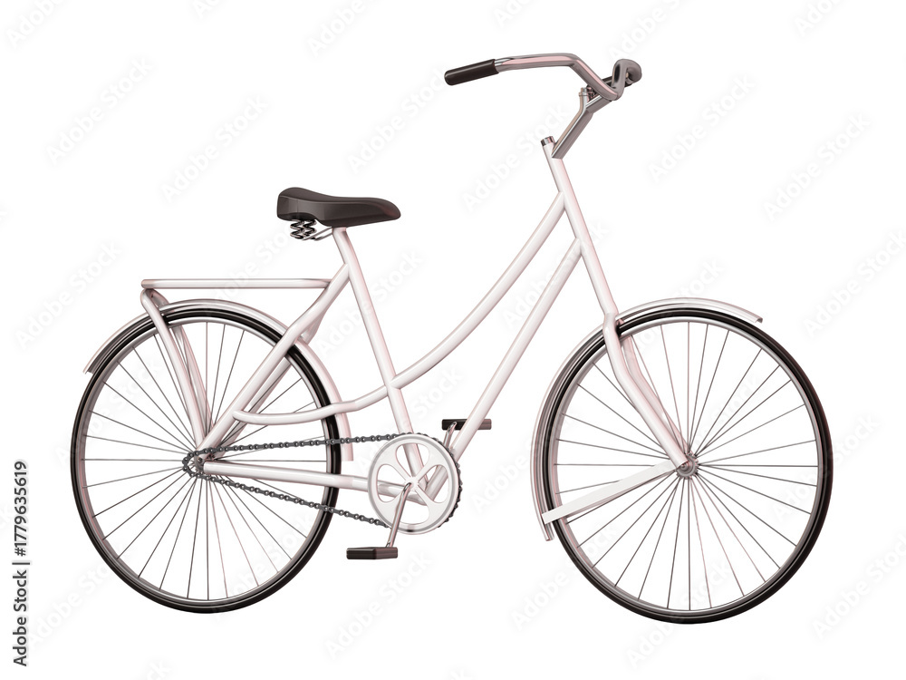 Fototapeta premium Vintage bicycle on transparent background. 3D illustration