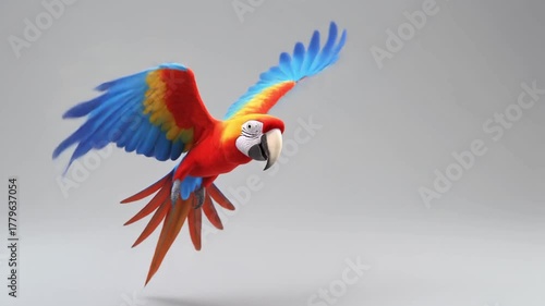 3D Parrot Flying and Landing Animation