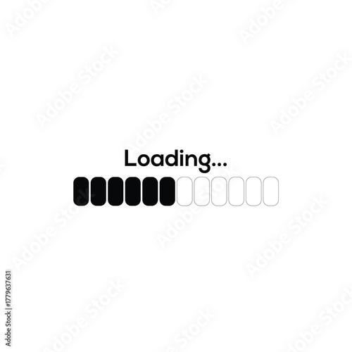 Loading bar progress indicator simple flat vector design element for website and mobile app isolated on white background