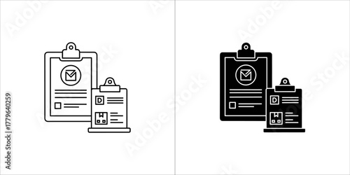 Package delivery checklist on clipboard