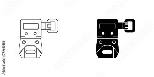 Black and white icon of a parcel locker