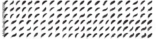 set of Feather flat style vector icon. Vector Black silhouettes. with white background