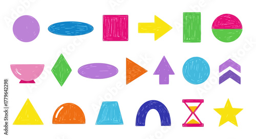 Colorful Geometric Shapes A Collection of Diverse Forms for Design and Visual Communication