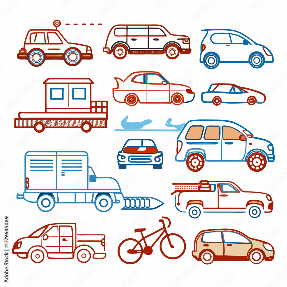 Naklejka premium set of transport icons