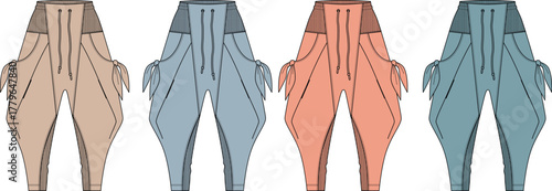 Variety of Trousers in a Spectrum of Colors for Fashion and Clothing Designs