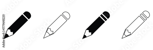 Creative pencil icons for design projects and educational resources, perfect for adding a touch of creativity to your next presentation or website