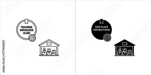 Safe place vector icon in black and white