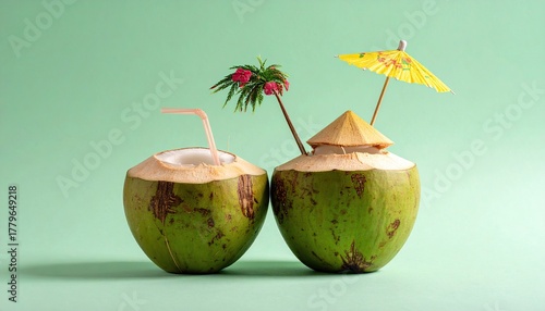 Coconut cocktail on the beach