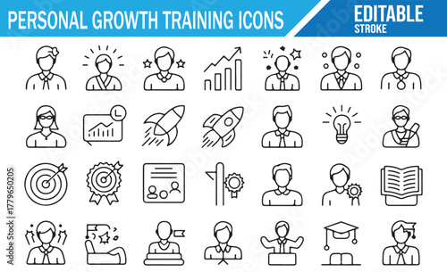 Innovation and Learning Concept Outline Vector Illustrations Pack