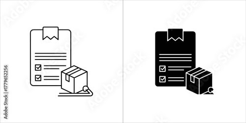 Order checklist with a package