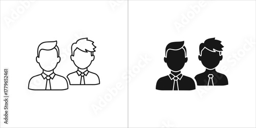 Black and white team icon for web or app