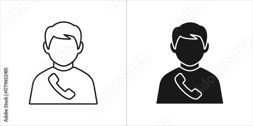 Contact us icon in vector format and style