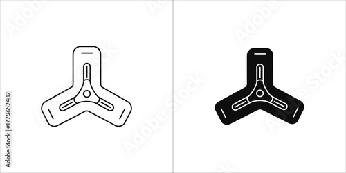 Outline and solid icon of a drone propeller