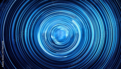 Blue Circular Spiral Lines Abstract Futuristic Tech Background