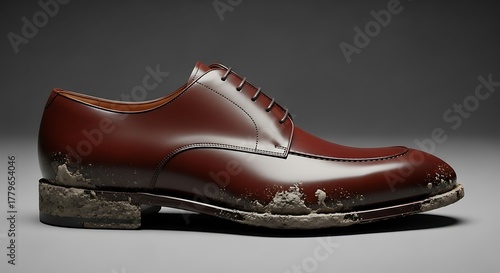 Premium Leather Shoe With Light Mud Contrast