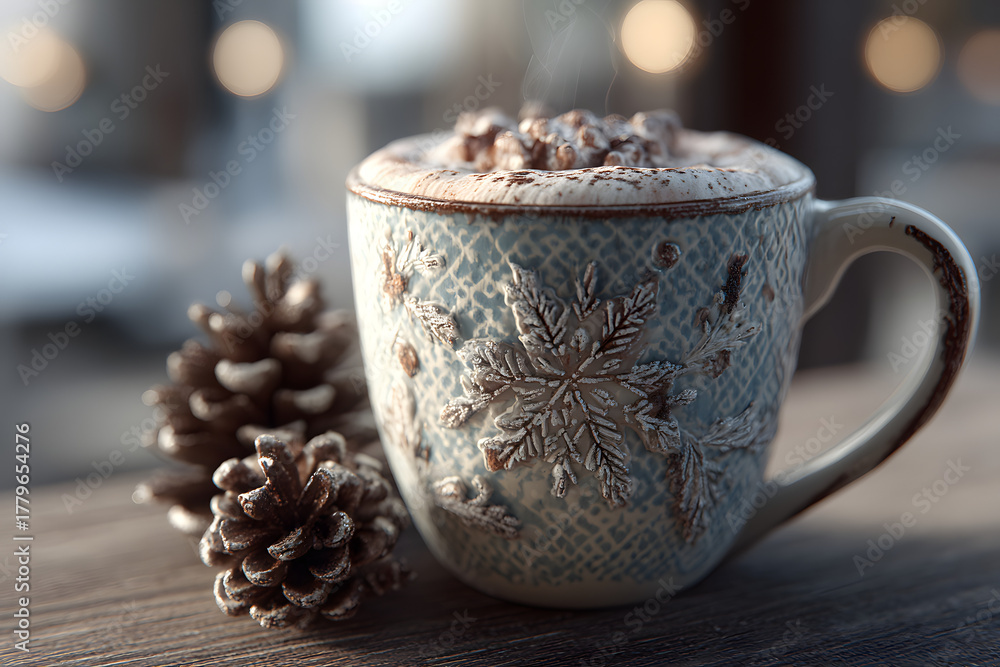 Fototapeta premium Christmas coffee cup. Generate Ai