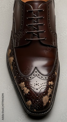 Premium Leather Shoe With Light Mud Contrast