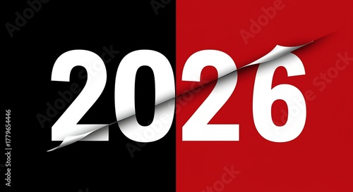 White numbers peeling off black and red backgrounds