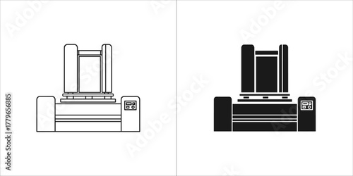 3d printer icon, additive manufacturing, rapid prototyping