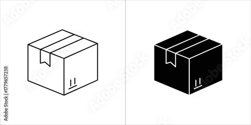Isometric cardboard box