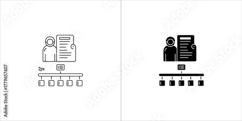 Organization structure icon, hierarchy concept