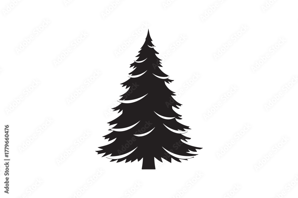 Obraz premium Christmas Tree silhouette vector illustration, Set of Christmas Tree silhouette vector , Christmas Tree silhouette bundle 