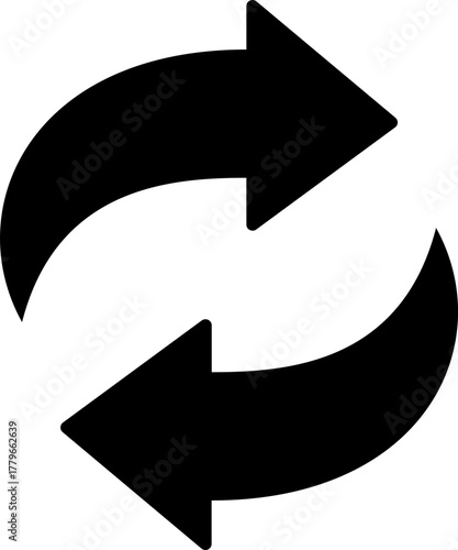 Transferring arrow icon line. Linear style sign for mobile concept and web design. Left right arrow simple line vector icon. Replaceable vector design. refresh, back and forth, or synchronization,