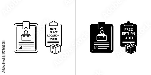 Safe place location notes and free return label