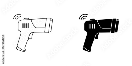 Infrared thermometer icon in black and white