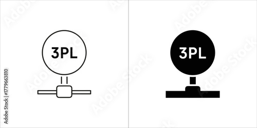 Third party logistics icon for business and finance