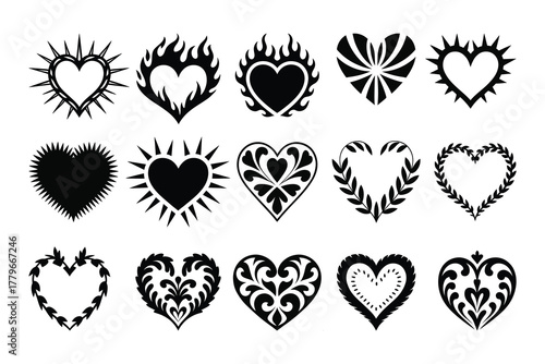 Collection of Decorative Heart Silhouettes