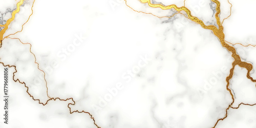 Elegant white marble texture with luxurious golden vein pattern