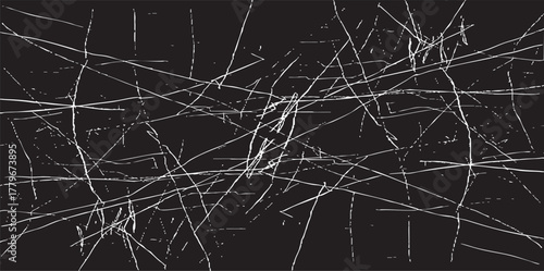 Scratched and Cracked Grunge Urban Background Texture Vector. Dust Overlay Distress Grainy Grungy Effect. Distressed Backdrop Vector Illustration. Isolated Black on White Background. EPS 10.