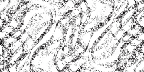 Monochrome texture composed of irregular graphic elements. Distressed uneven grunge background. Abstract vector illustration. Overlay for interesting effect and depth. Isolated on white background.