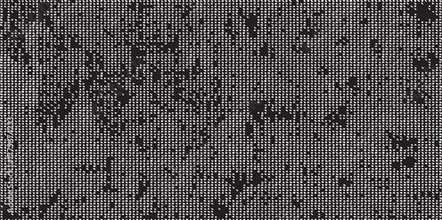 Monochrome texture composed of irregular graphic elements. Distressed uneven grunge background. Abstract vector illustration. Overlay for interesting effect and depth. Isolated on white background.