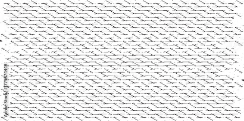 Monochrome texture composed of irregular graphic elements. Distressed uneven grunge background. Abstract vector illustration. Overlay for interesting effect and depth. Isolated on white background.