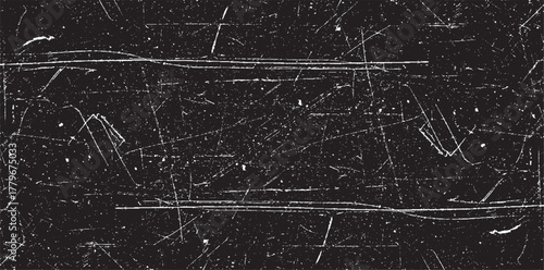 Scratched and Cracked Grunge Urban Background Texture Vector. Dust Overlay Distress Grainy Grungy Effect. Distressed Backdrop Vector Illustration. Isolated Black on White Background. EPS 10.